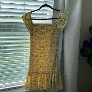 Cute flower print elastic dress